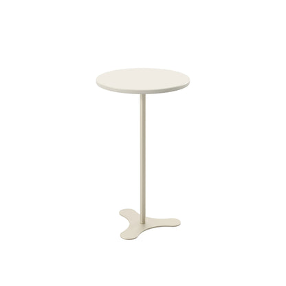 Conjunto de 2 Mesas Laterais Redonda Orb - Off White c/ Champanhe