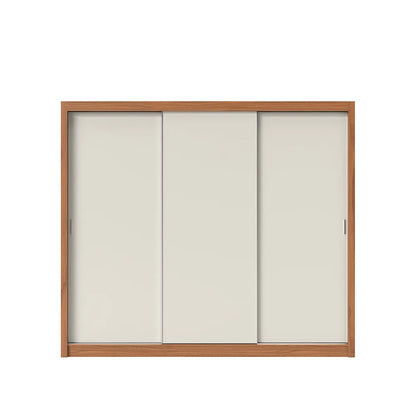 Guarda-Roupa Casal 3 Portas de Correr 8 Gavetas Montclair 275 cm - Canella c/ Off White Fosco