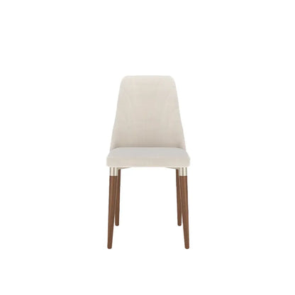 Conjunto de Jantar Mesa Redonda com Vidro Cloe 4 Cadeiras Lara - Champanhe c/ Off White