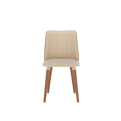 Conjunto de Jantar Mesa Retangular com Vidro Lintz com 8 Cadeiras Dakota - Off White c/ Caramelo