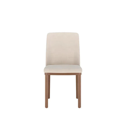 Conjunto de Jantar Mesa Retangular com Vidro Donatella 6 Cadeiras Kalina - Natural c/ Off White