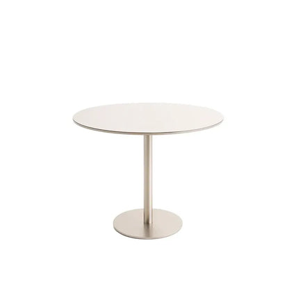 Conjunto de Jantar Mesa Redonda com Vidro Cloe 4 Cadeiras Lara - Champanhe c/ Off White