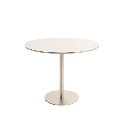 Conjunto de Jantar Mesa Redonda com Vidro Cloe 4 Cadeiras Lara - Champanhe c/ Off White - Fendi
