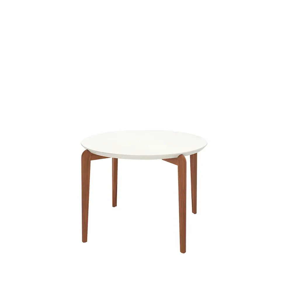 Conjunto de Jantar Mesa Redonda com Vidro Donatella 4 Cadeiras Kalina - Natural c/ Carbono