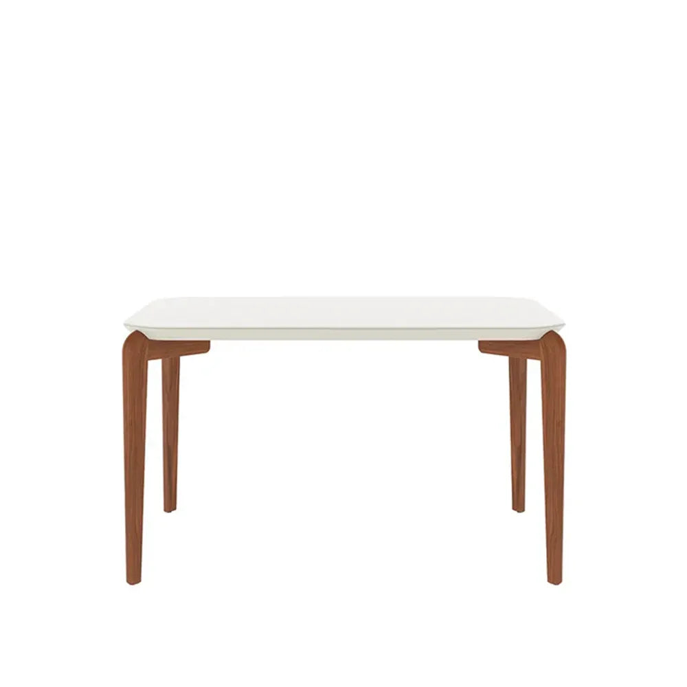 Conjunto de Jantar Mesa Retangular com Vidro Donatella 4 Cadeiras Kalina - Natural c/ Off White
