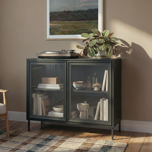 Buffet 2 Portas com Vidro Vitria 91 cm