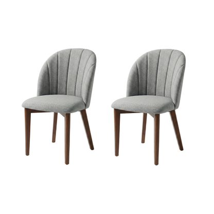 Conjunto de 2 Cadeiras de Madeira Maciça Estofada Donatella