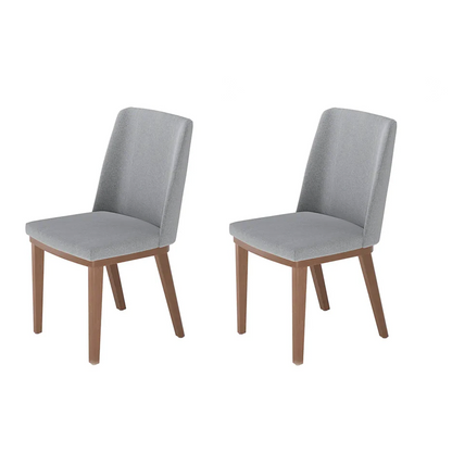 Conjunto de 2 Cadeiras de Madeira Maciça Estofada Kalina