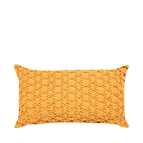 Almofada Caiada Damasco Macramê 40 x 60 cm