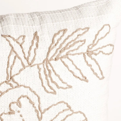 Almofada Florear 45 x 45 cm - Cru c/ Flor Caramelo