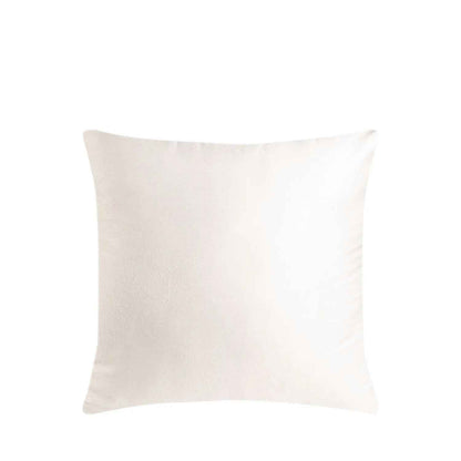 Capa da Almofada Veludo Florear 43 x 43 cm - Off White c/ Flor Marrom