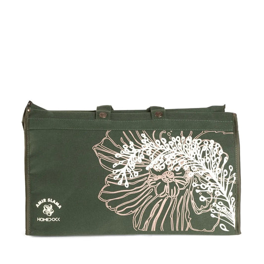 Bolsa de Lona Florear 49,5 x 49 cm - Verde c/ Off White