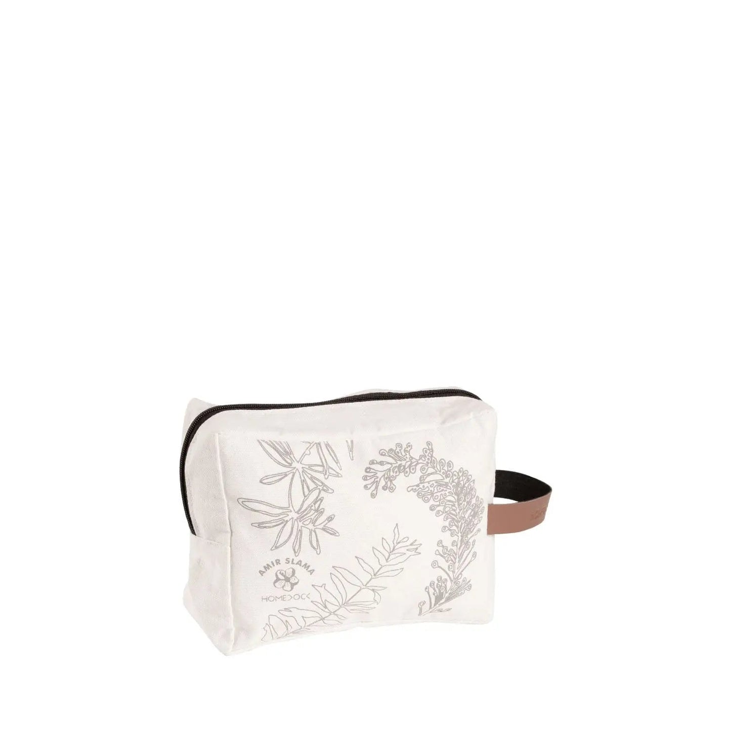 Necessaire com Alça Florear 22 x 16 cm - Lona Cru c/ Taupe