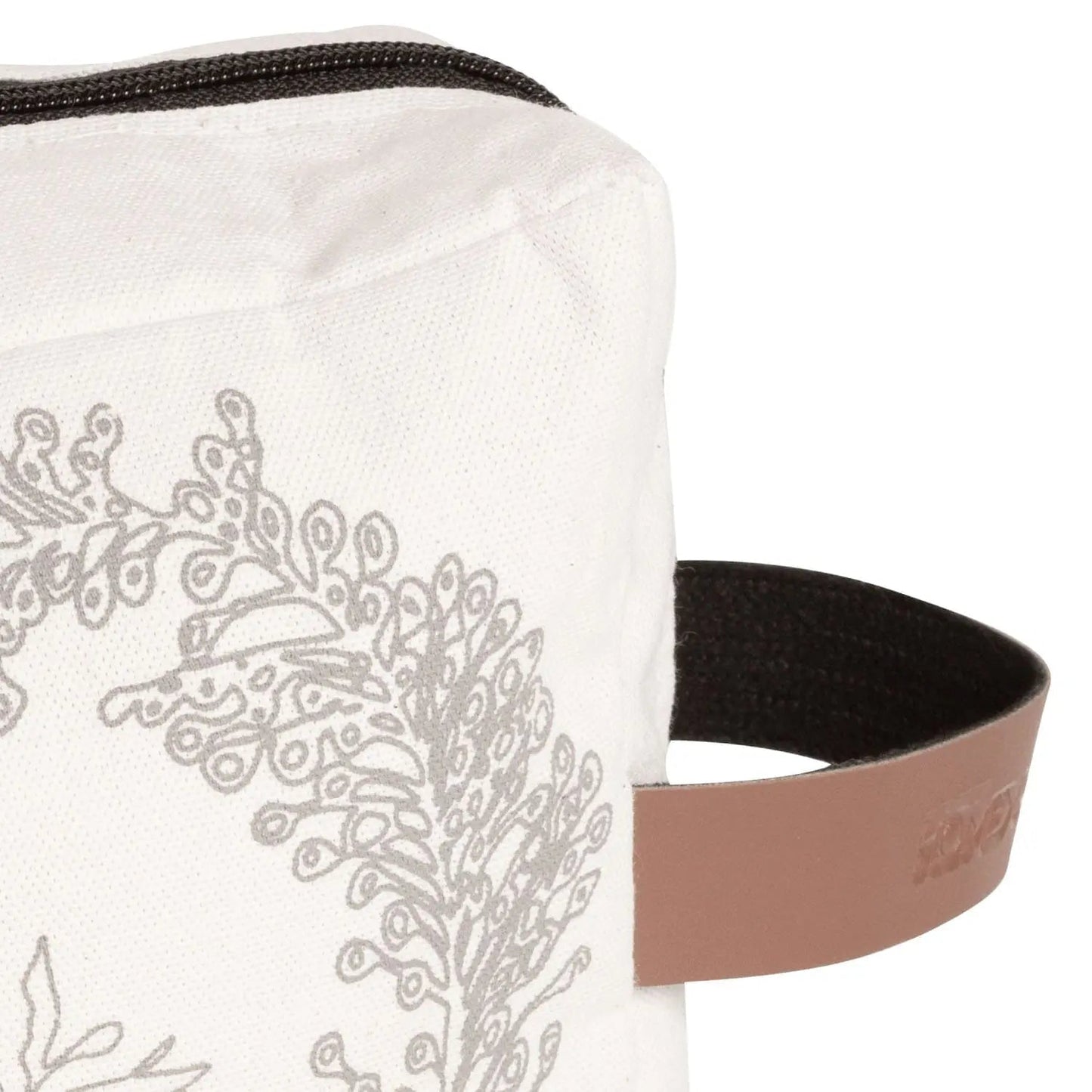 Necessaire com Alça Florear 22 x 16 cm - Lona Cru c/ Taupe