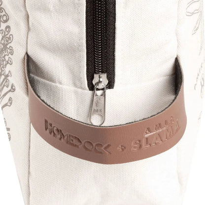 Necessaire com Alça Florear 22 x 16 cm - Lona Cru c/ Taupe