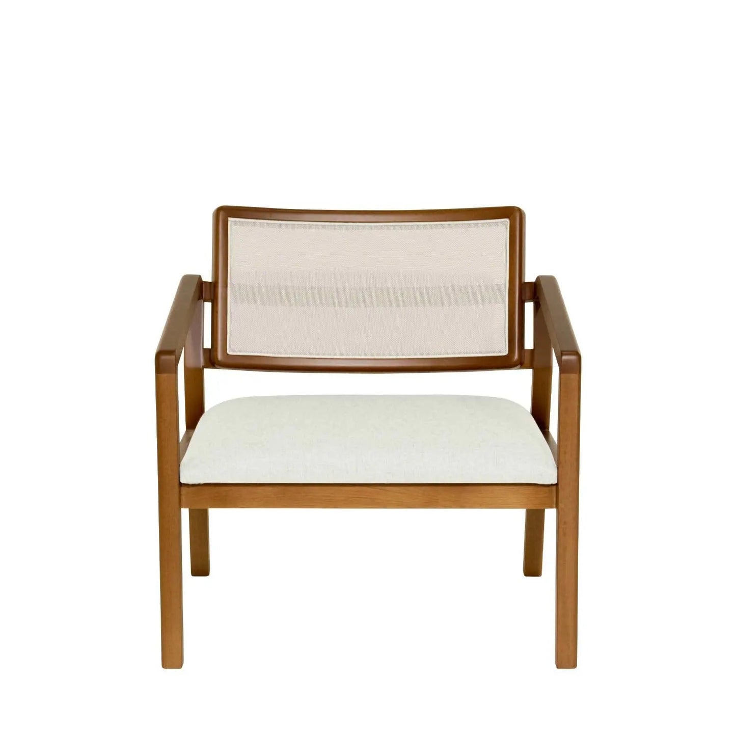 Poltrona Fit - Linho Off White c/ Natural