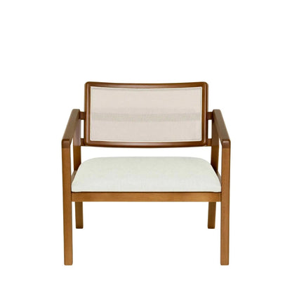 Poltrona Fit - Linho Off White c/ Natural