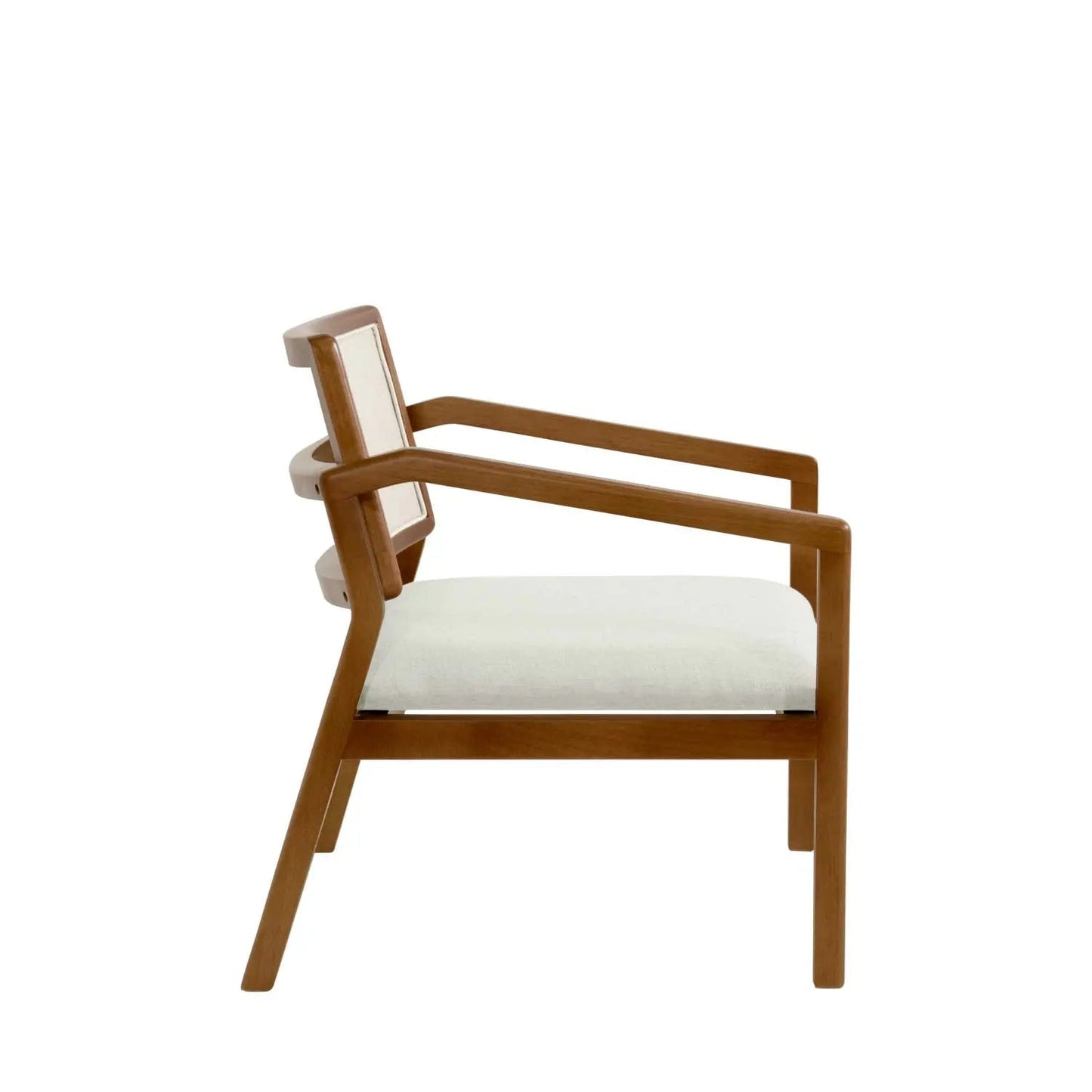 Poltrona Fit - Linho Off White c/ Natural