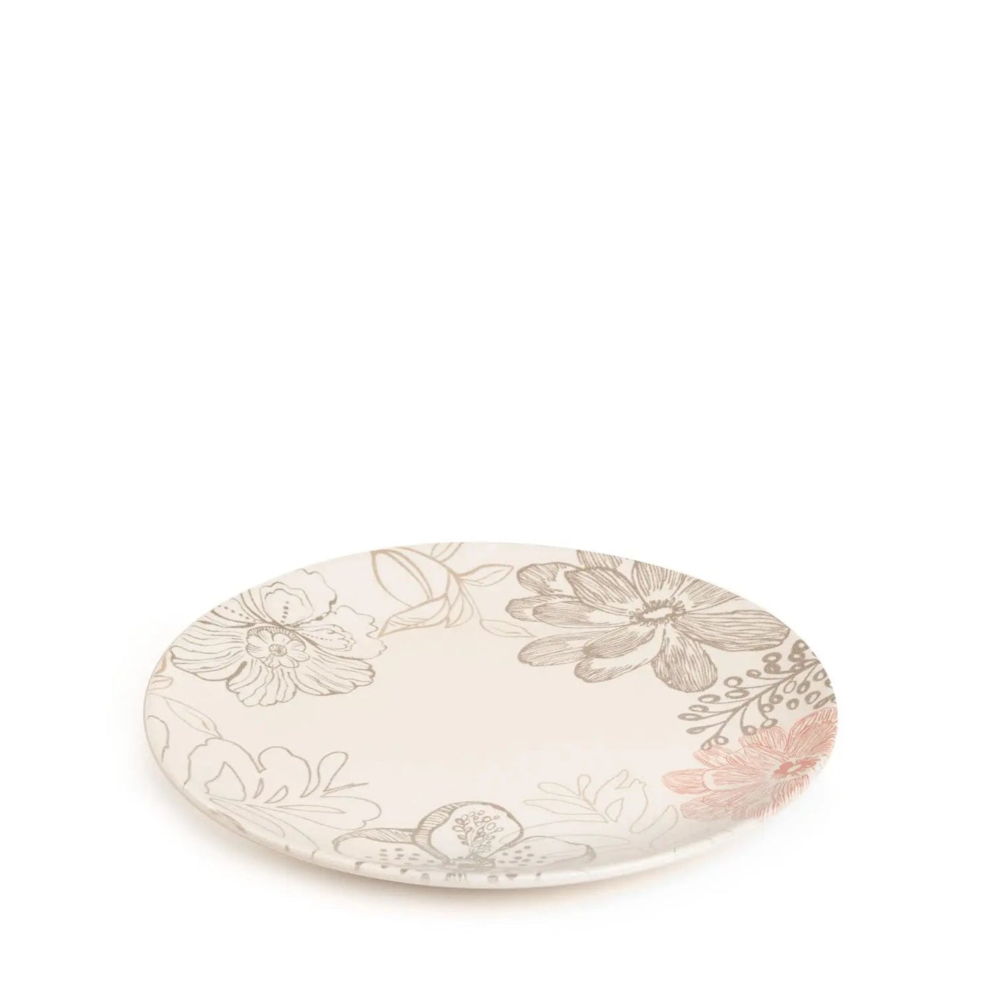 Jogo de 6 Pratos Rasos Florear - Off White