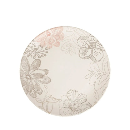 Jogo de 6 Pratos Rasos Florear - Off White