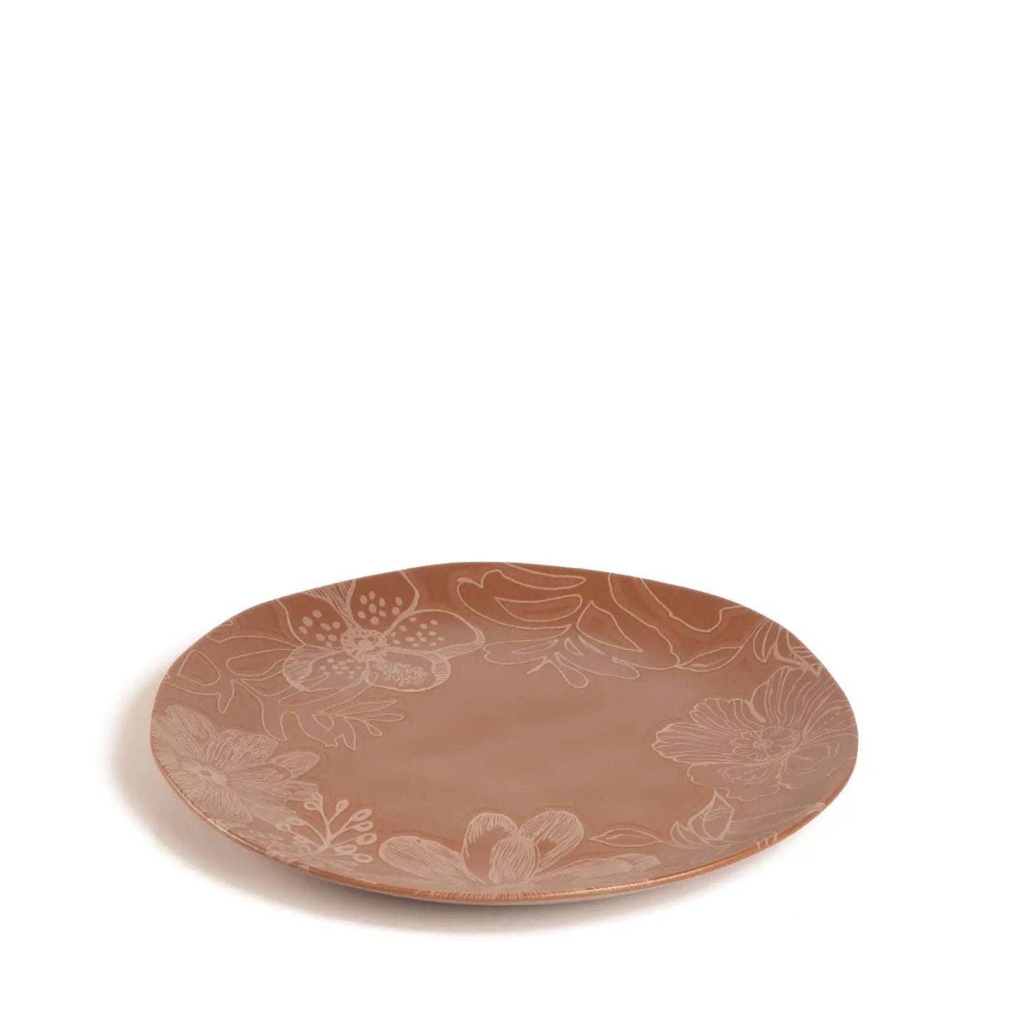 Jogo de 6 Pratos Rasos Orgânico Florear - Terracota