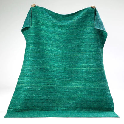 Tapete Artesanal Indiano para Sala e Quarto Shakti 200 x 300 cm - Sari Verde