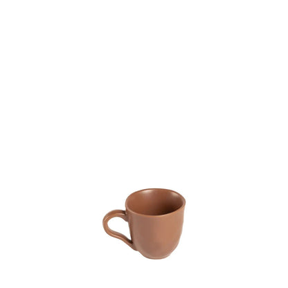 Jogo de 6 Xícaras de Café com Pires Orgânico Florear - Terracota
