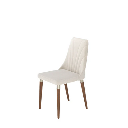 Conjunto de Jantar Mesa Retangular Avena 6 Cadeiras Lara - Canella c/ Linho Off White