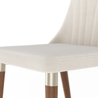 Conjunto de Jantar Mesa Retangular Avena 4 Cadeiras Lara - Canella c/ Linho Off White