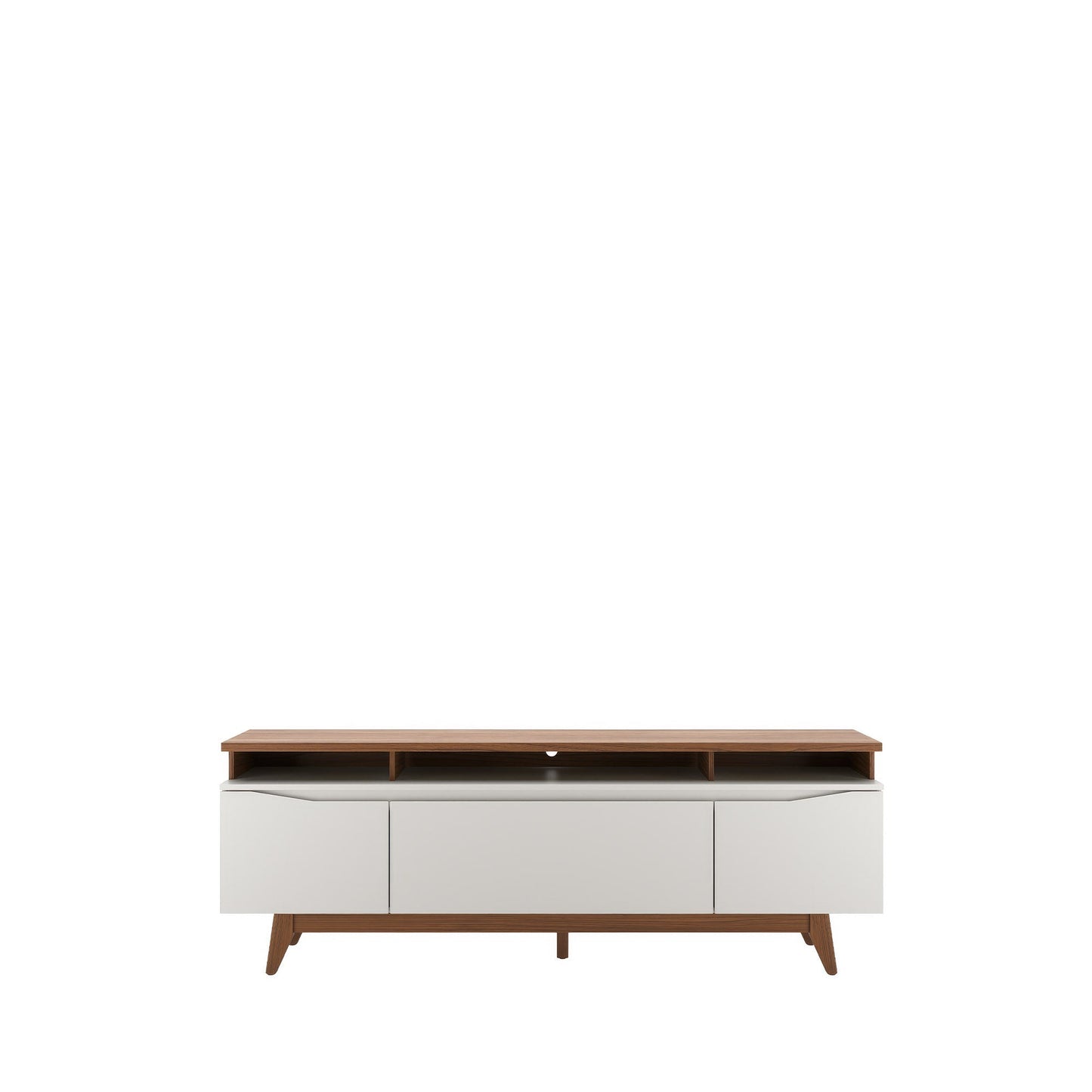 Rack Flynt com Painel Oslo para TV até 75” 3 Portas 184 cm - Canella c/ Off White Fosco