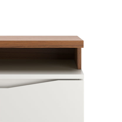 Rack Flynt com Painel Oslo para TV até 75” 3 Portas 184 cm - Canella c/ Off White Fosco