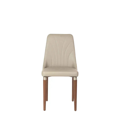 Conjunto de Jantar Mesa Retangular com Vidro Avena 6 Cadeiras Lara - Canella c/ PU Off White