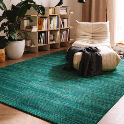 Tapete Artesanal Indiano para Sala e Quarto Shakti 200 x 300 cm - Sari Verde
