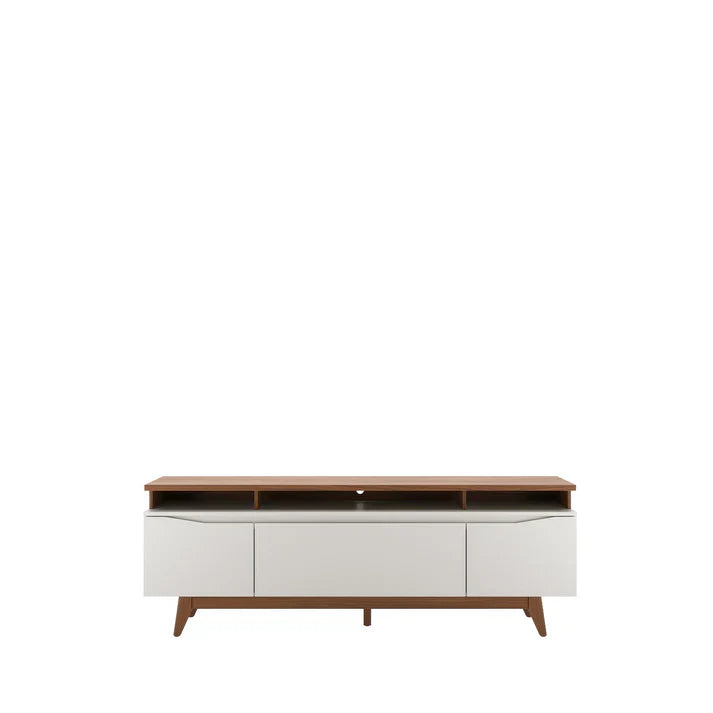 Conjunto Sala de Estar Completo Rack para TV até 75” Flynt com Painel Oslo - Sofá 3 Lugares Madrid - Mesa de Centro Elia
