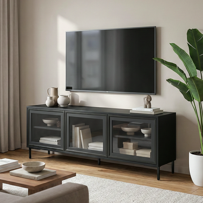 Rack para TV Até 55" 3 Portas com Vidro Vitria 135 cm
