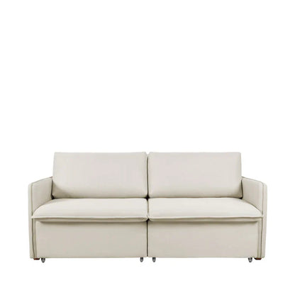 Conjunto Sala de Estar Completo Rack para TV até 75” Jasper - Sofá 4 Lugares Vancouver - 2 Mesas Laterais Botanic