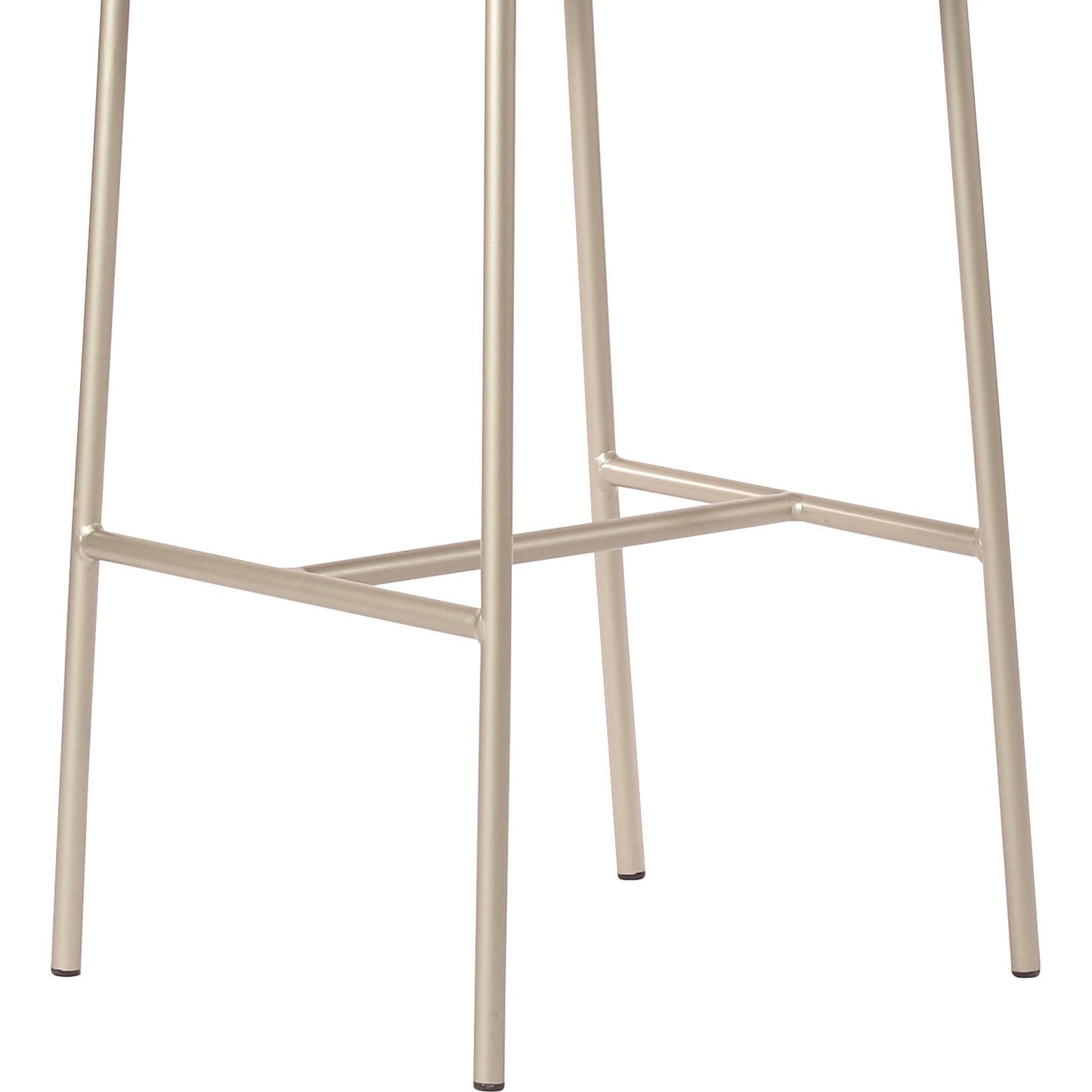 Banqueta Alta de Aço Estofada Lucille - Champanhe c/ Soft Palha