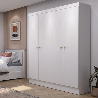 Guarda-Roupa Solteiro 4 Portas Jacob 135 cm - Branco