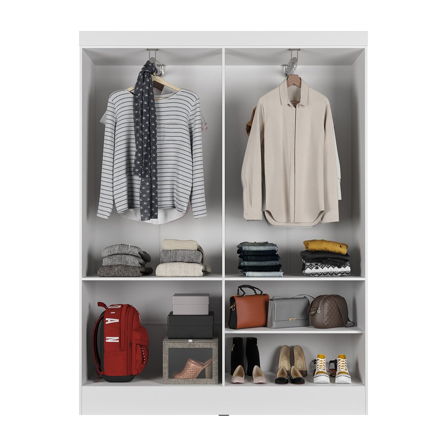 Guarda-Roupa Solteiro 4 Portas Jacob 135 cm - Branco