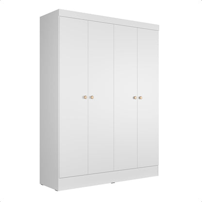 Guarda-Roupa Solteiro 4 Portas Jacob 135 cm - Branco