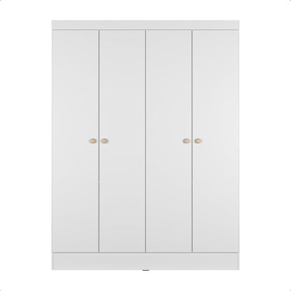 Guarda-Roupa Solteiro 4 Portas Jacob 135 cm - Branco