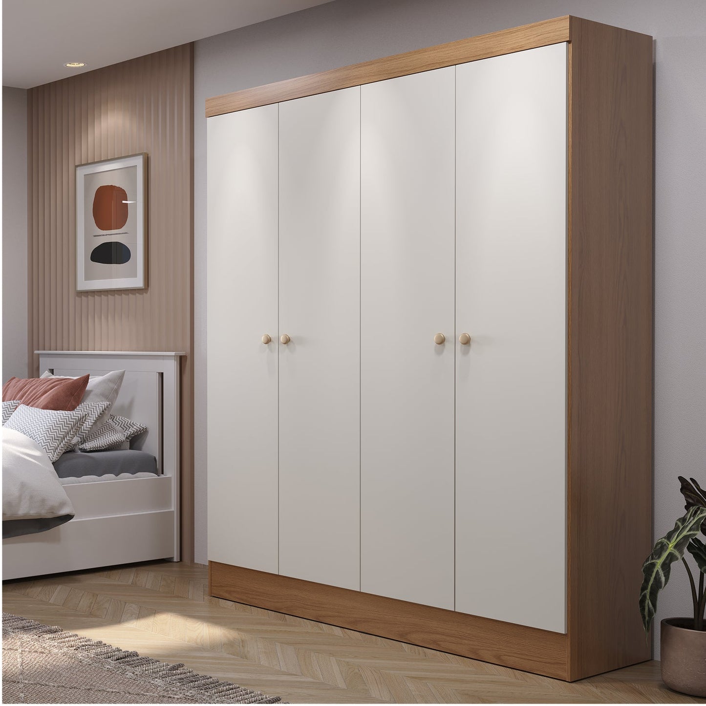 Guarda-Roupa Solteiro 4 Portas Jacob 135 cm