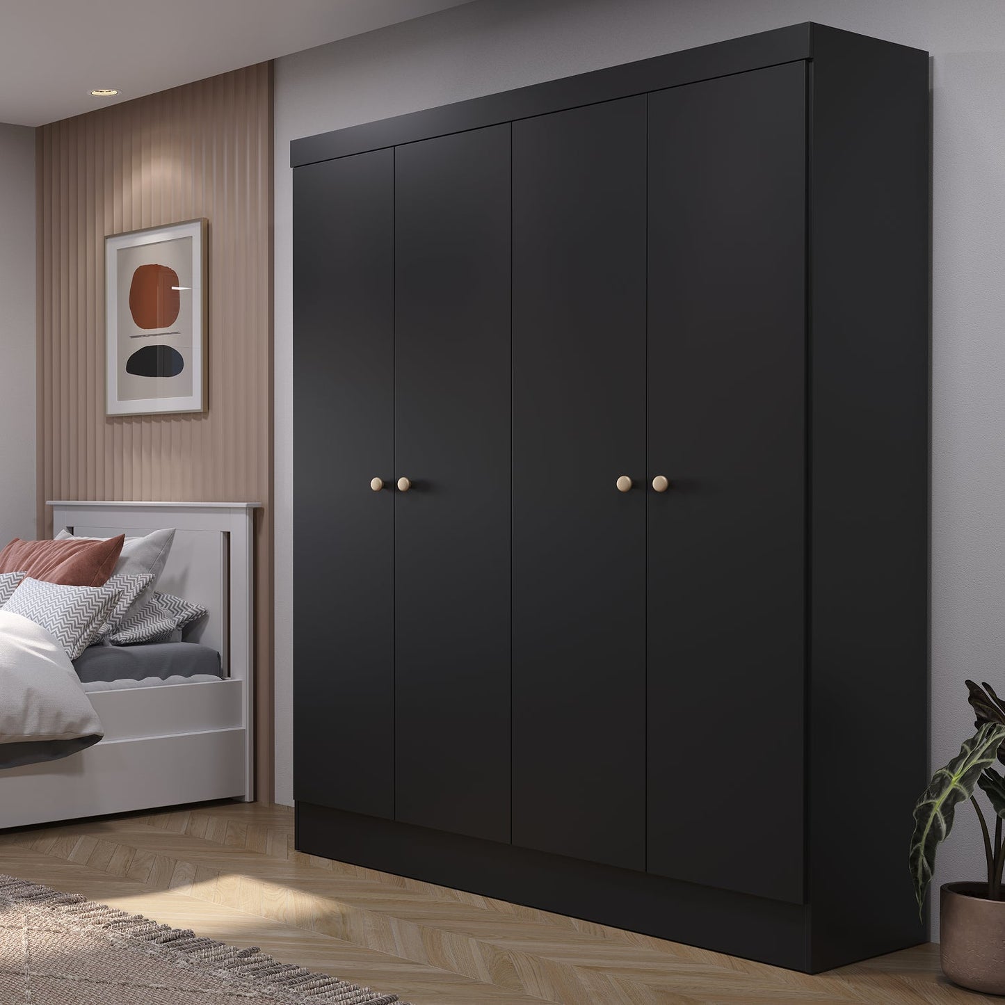 Guarda-Roupa Solteiro 4 Portas Jacob 135 cm