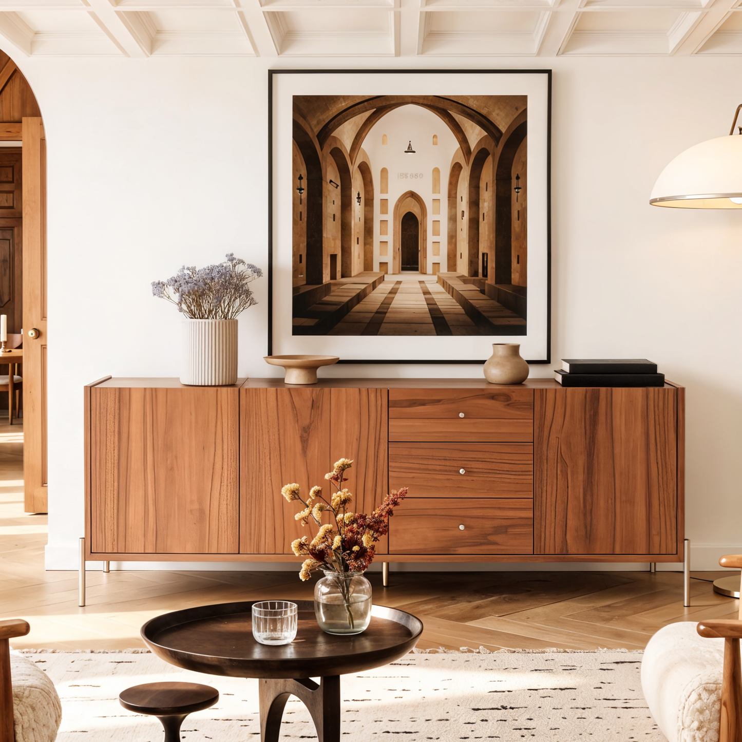 Buffet 3 Portas 3 Gavetas Jasper 184 cm - Canella c/ Champanhe