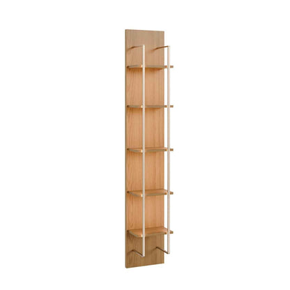 Rack com Painel para TV até 85" 6 Prateleiras e Cristaleira 1 Porta Vidro Reflecta e LED Lincoln Float 291cm – Carvalho c/ Champanhe