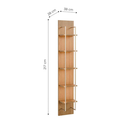 Rack com Painel para TV até 85" 11 Prateleiras e LED Lincoln Float 291cm – Carvalho c/ Champanhe