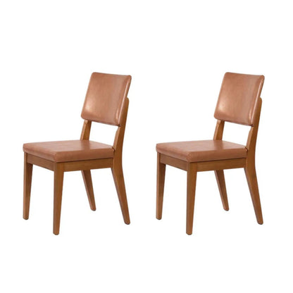 Conjunto de 2 Cadeiras de Madeira Maciça Estofada Ella