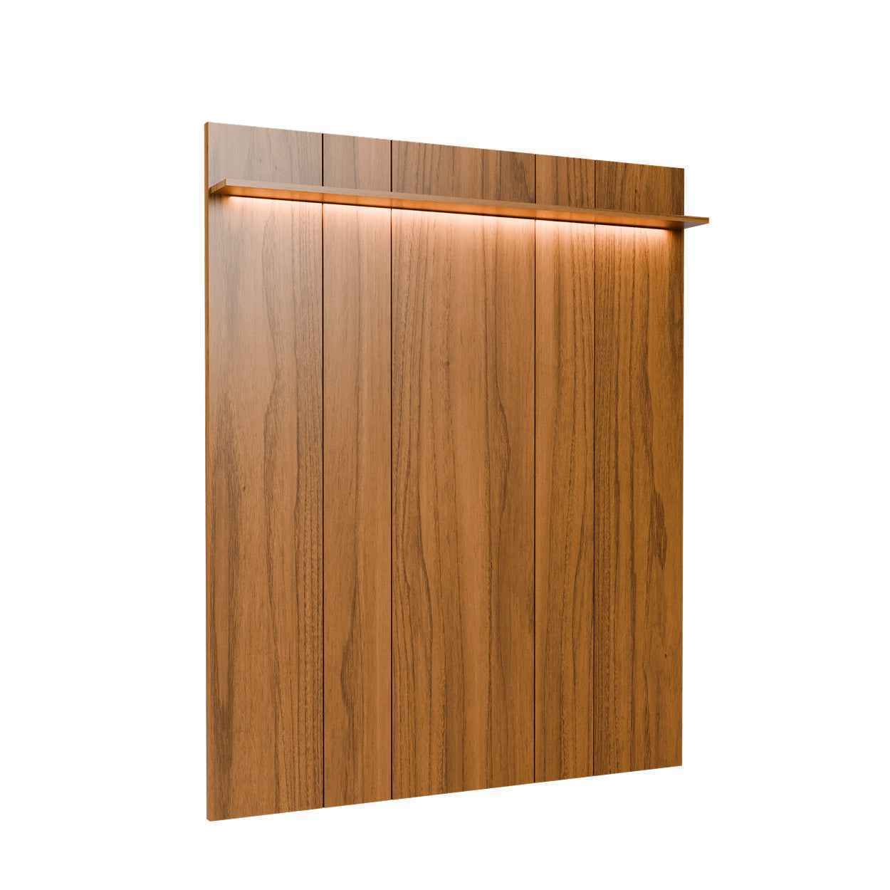 Rack com Painel para TV até 85" 11 Prateleiras e LED Neon Float 254cm - Canella c/ Champanhe