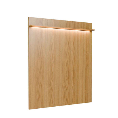 Rack com Painel para TV até 85" 2 Cristaleiras Vidro Reflecta e LED Neon Float 254cm – Carvalho c/ Champanhe