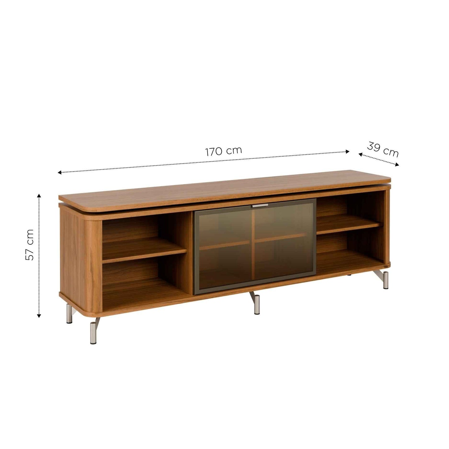 Rack para TV Até 85” 1 Porta com Vidro Reflecta e LED Lincoln Float 169 cm